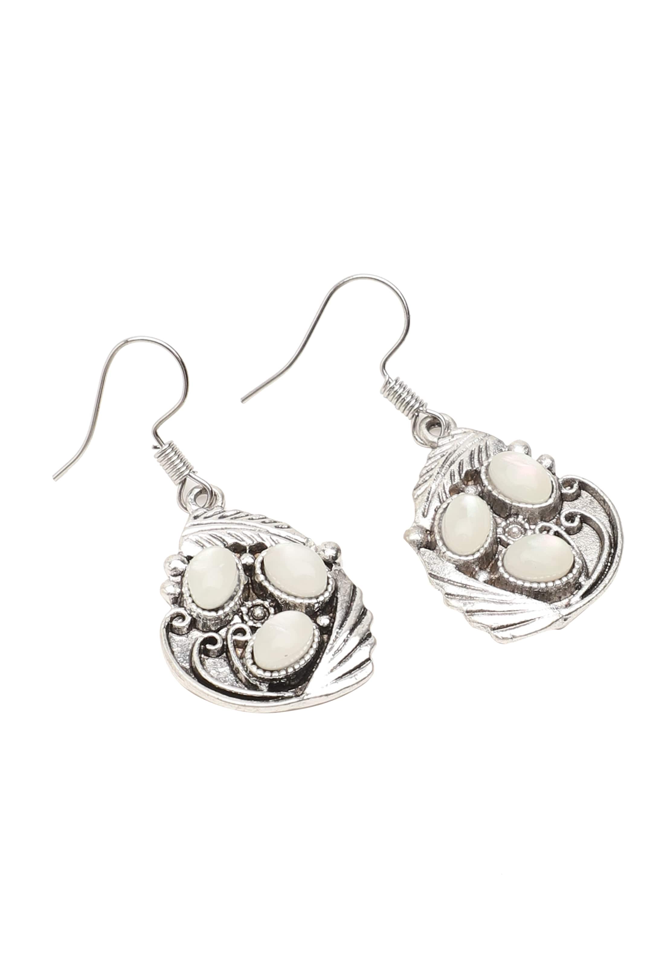 SOHI Øreringe 'Bertred' i hvid: forside