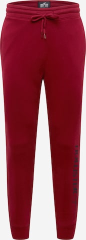 HOLLISTER Дънки Tapered Leg Панталон в червено: отпред