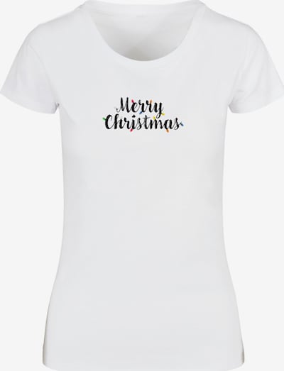 Merchcode Shirt 'Merry Christmas Lights' in blutrot / schwarz / weiß, Produktansicht