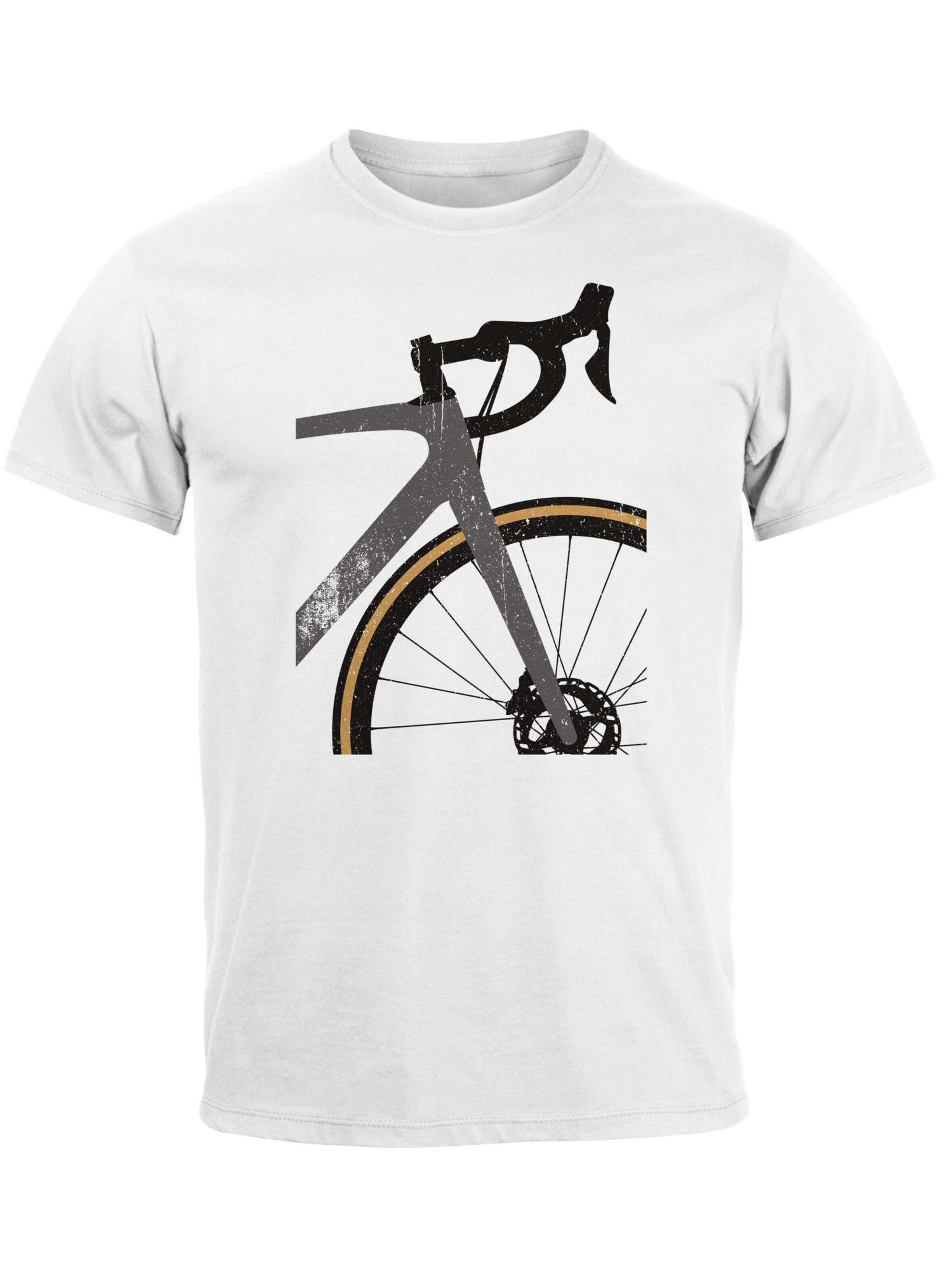 Neverless Shirt 'Rennrad'‌ in Grau: Vorderseite