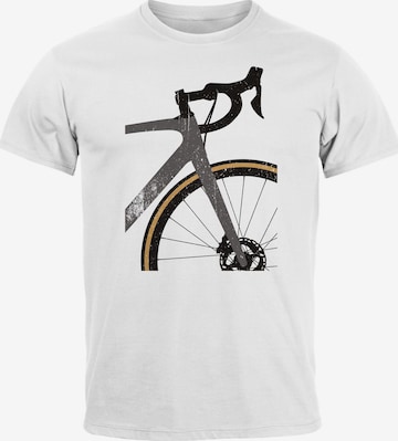 Neverless Shirt 'Rennrad' in Grau: Vorderseite