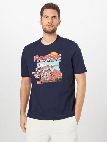 Tricou de la Reebok pe albastru: față