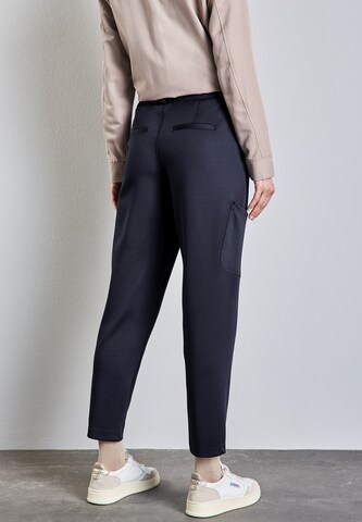 STREET ONE Slimfit Jersey Twill Cargo-Hose in Blau