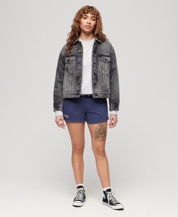 Superdry Regular Broek 'Essential' in Blauw: voorkant