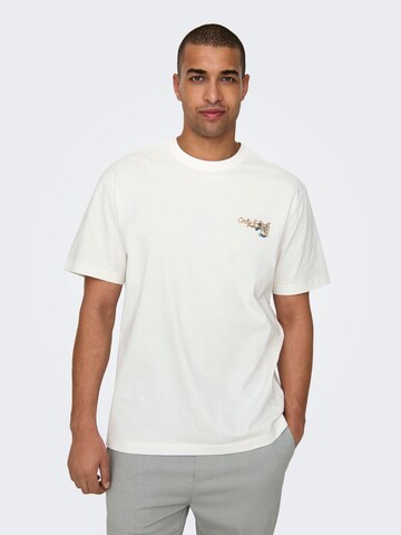 Only & Sons Koszulka 'KEANE RLX SS TEE'' w kolorze biały: przód