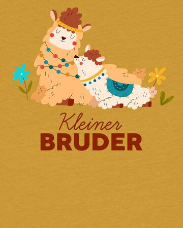 watabout.kids Shirt 'Lama Kleiner Bruder' in Yellow