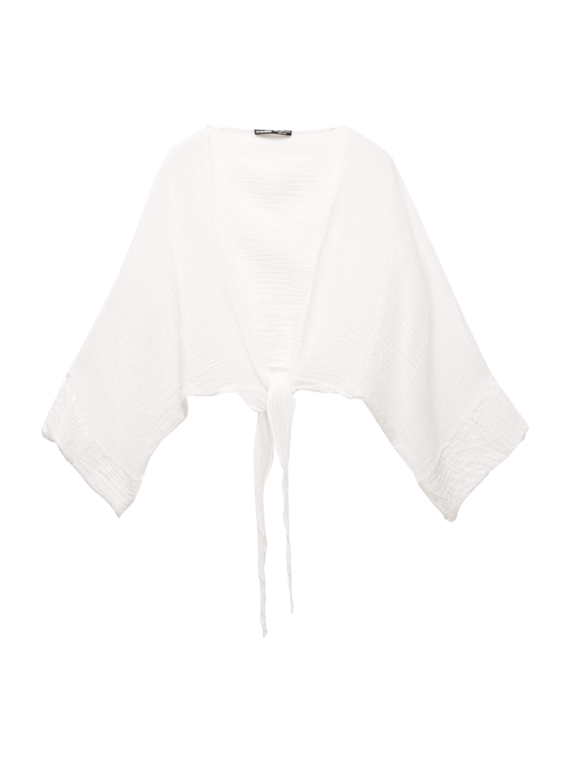 Pull&Bear Bluse in Weiß: Vorderseite