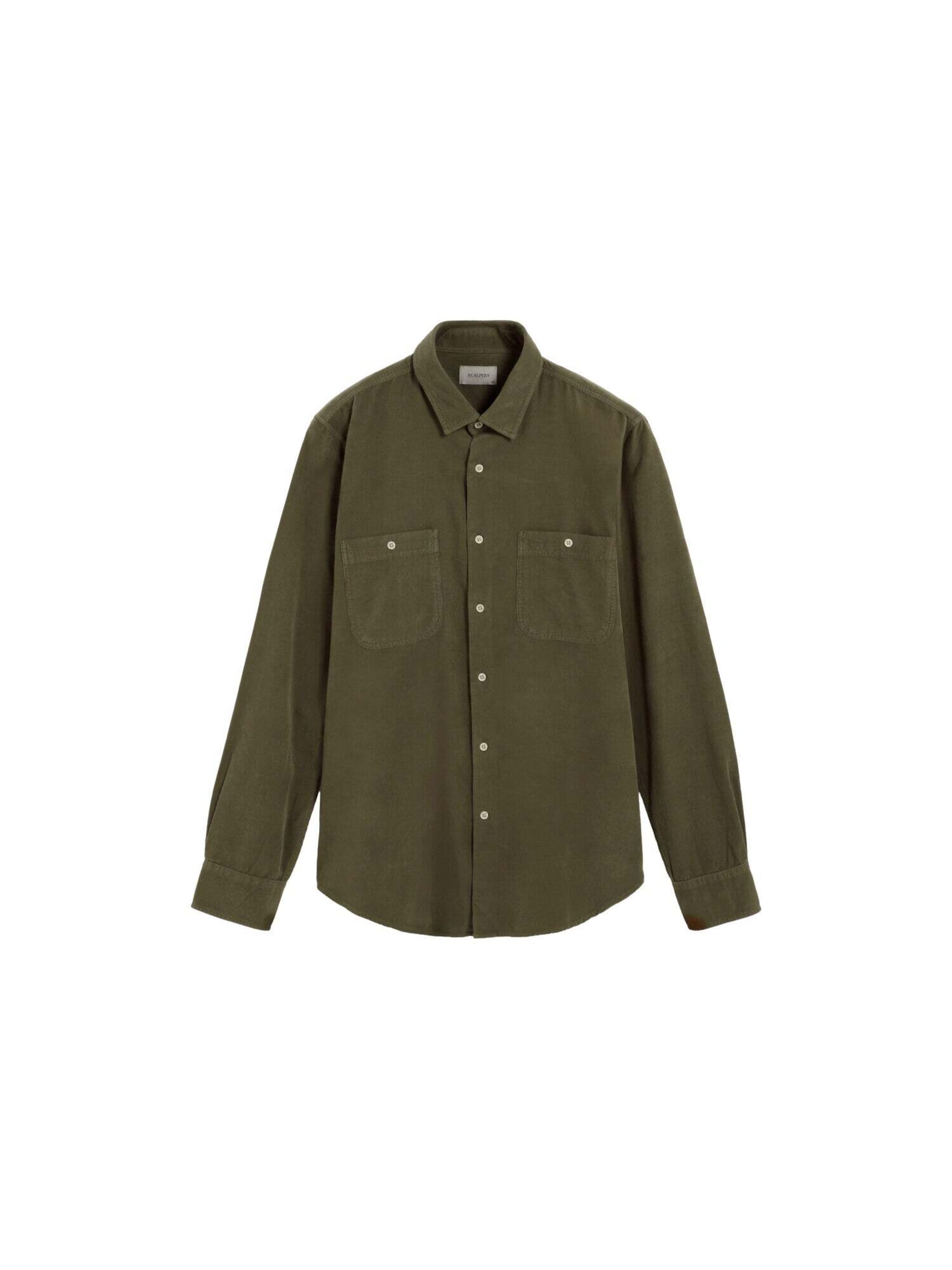 Scalpers Regular fit Skjorta 'Saint' i grön: framsida