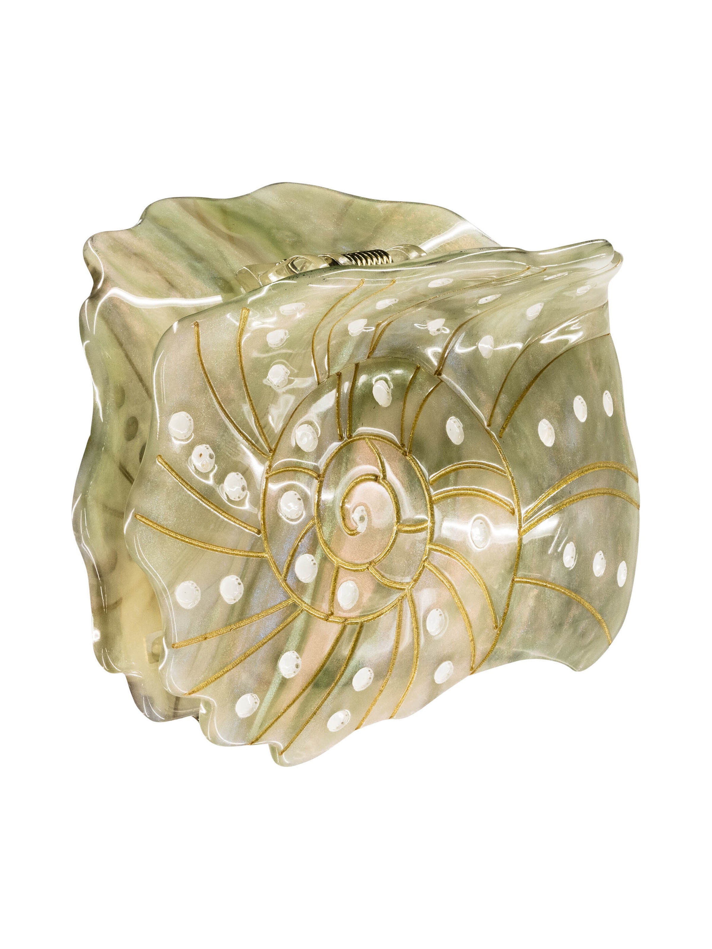 PURELEI Haarklammer 'Seafoam' in gold / khaki, Produktansicht