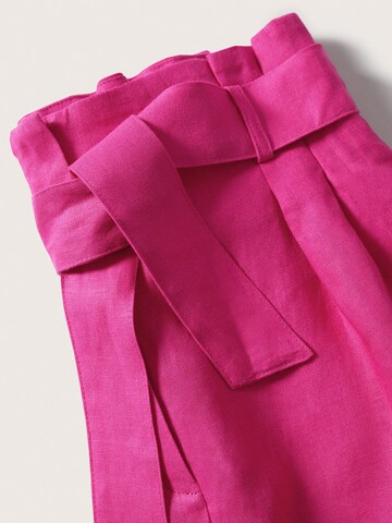 MANGO Regular Plissert bukse i rosa