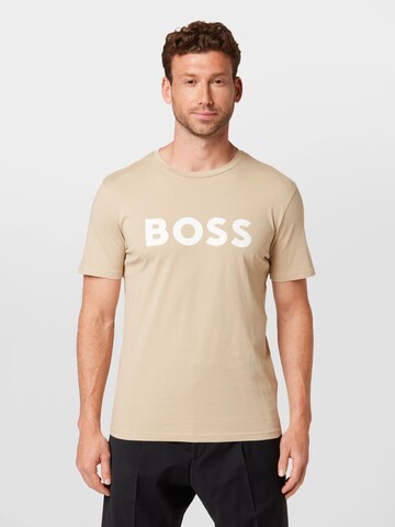 BOSS T-shirt 'Thinking 1' i beige: framsida