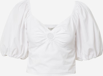 Abercrombie & Fitch Блуза в бяло: отпред