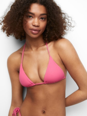 Pull&Bear Triangle Bikini top in Pink