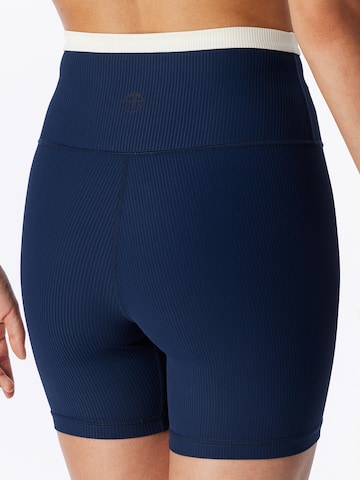 SCHIESSER Skinny Broek ' High Waist Biker Doppelripp - Active ' in Blauw