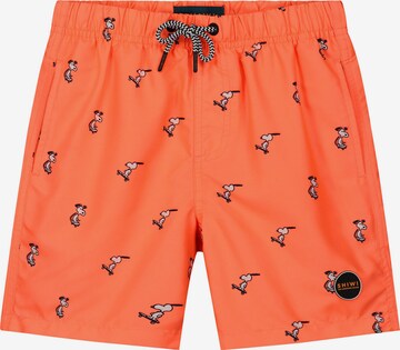 Shiwi Badeshorts 'Snoopy Happy Skater' in Orange: predná strana