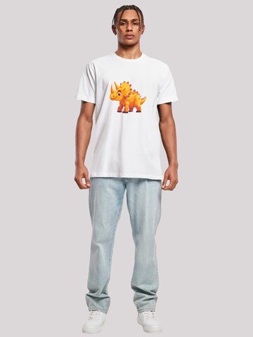 T-Shirt 'Süßer Triceratops Dinosaurier' F4NT4STIC en blanc