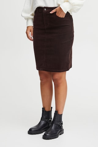 PULZ Jeans Skirt 'Mila' in Brown: front