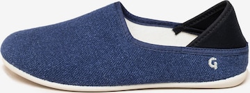 Gottstein Slippers 'Linen Slip-On' in Blue: front