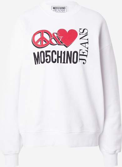 Moschino Jeans Sweatshirt i knallrød / svart / hvit, Produktvisning