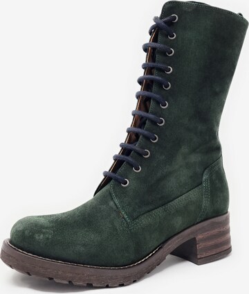 BRAKO Lace-Up Ankle Boots in Green: front
