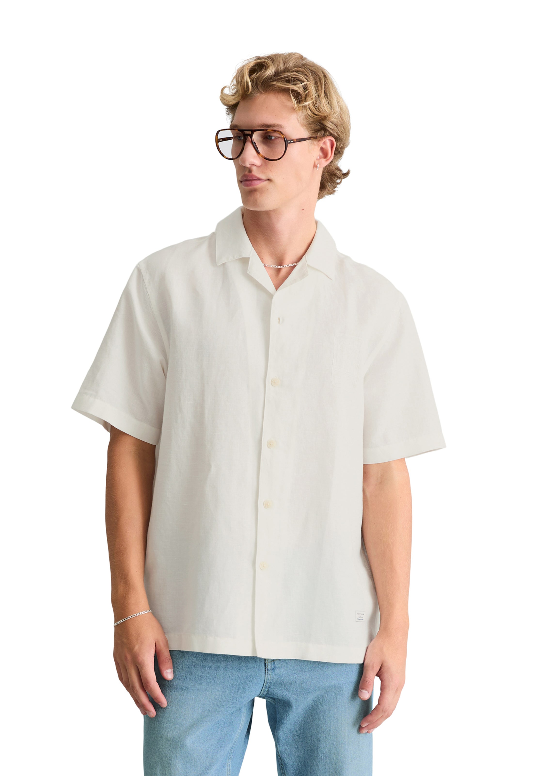 Marc O'Polo DENIM Regular fit Button Up Shirt in White: front