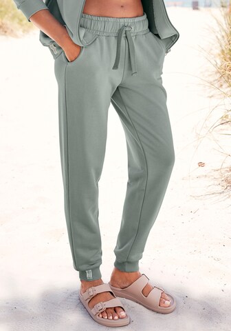 LASCANA Tapered Pyjamahose in Grau