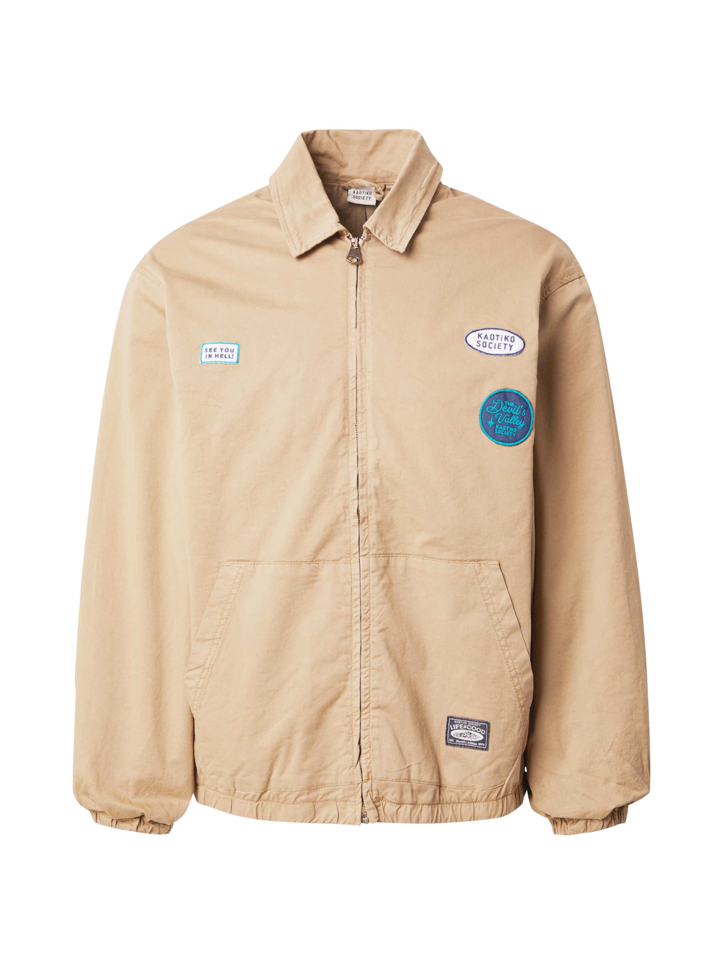 Veste mi-saison 'DEVIL'S VALLEY' Kaotiko en beige : devant