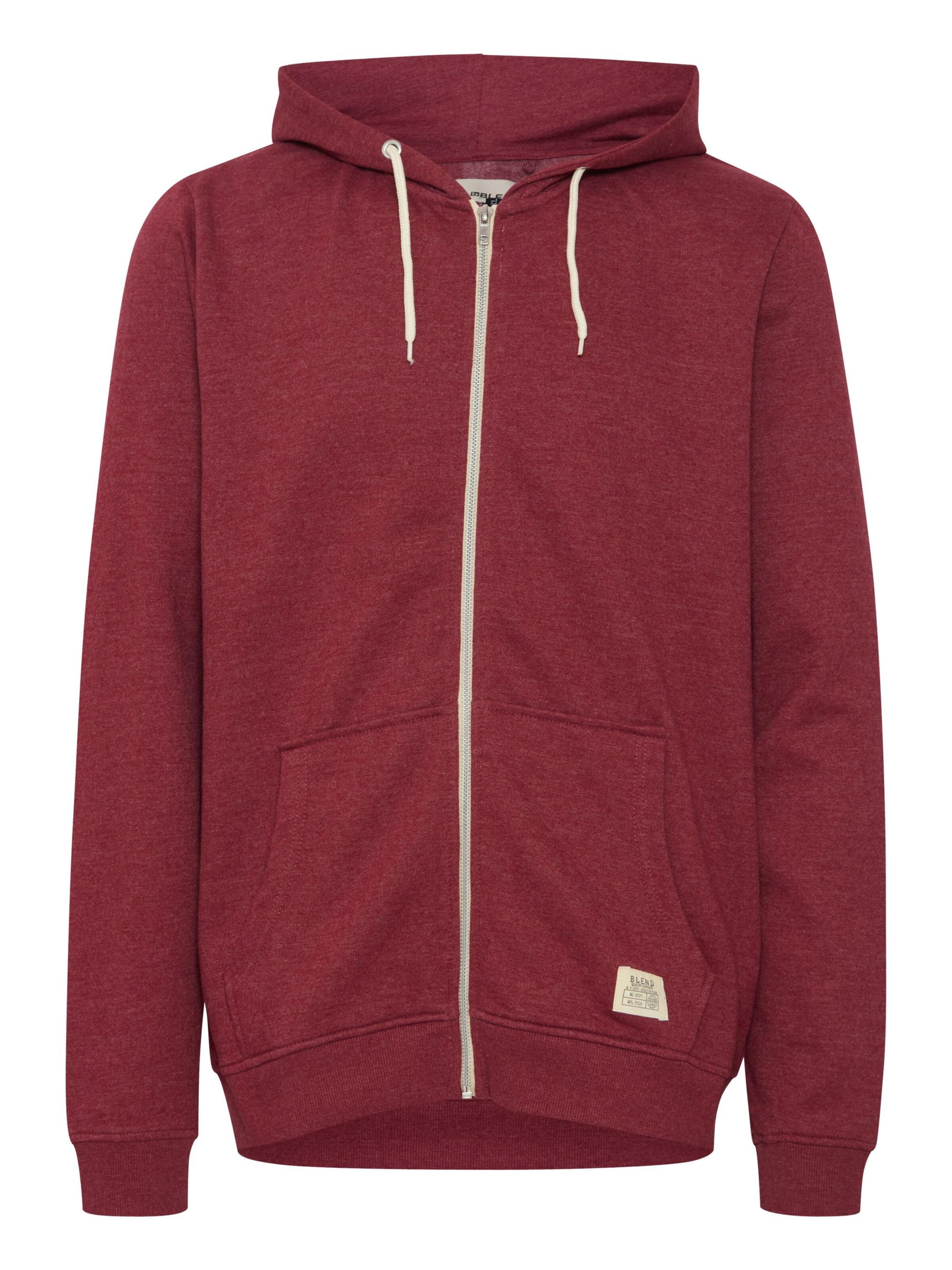 BLEND Zip-Up Hoodie 'Noah' in Red: front