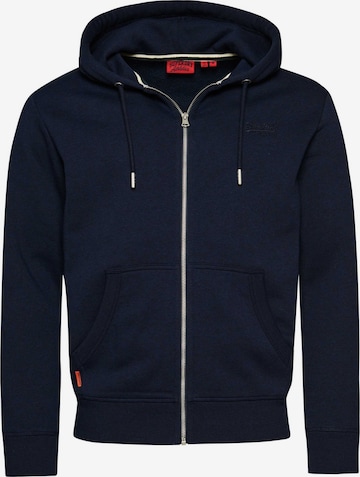 Superdry Sweatvest 'Essential' in Blauw: voorkant