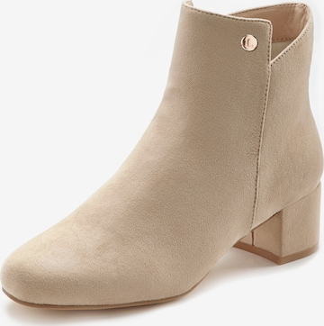 LASCANA Ankle Boots in Beige: front