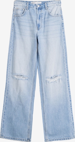 Bershka Wide leg Jeans in Blue: front