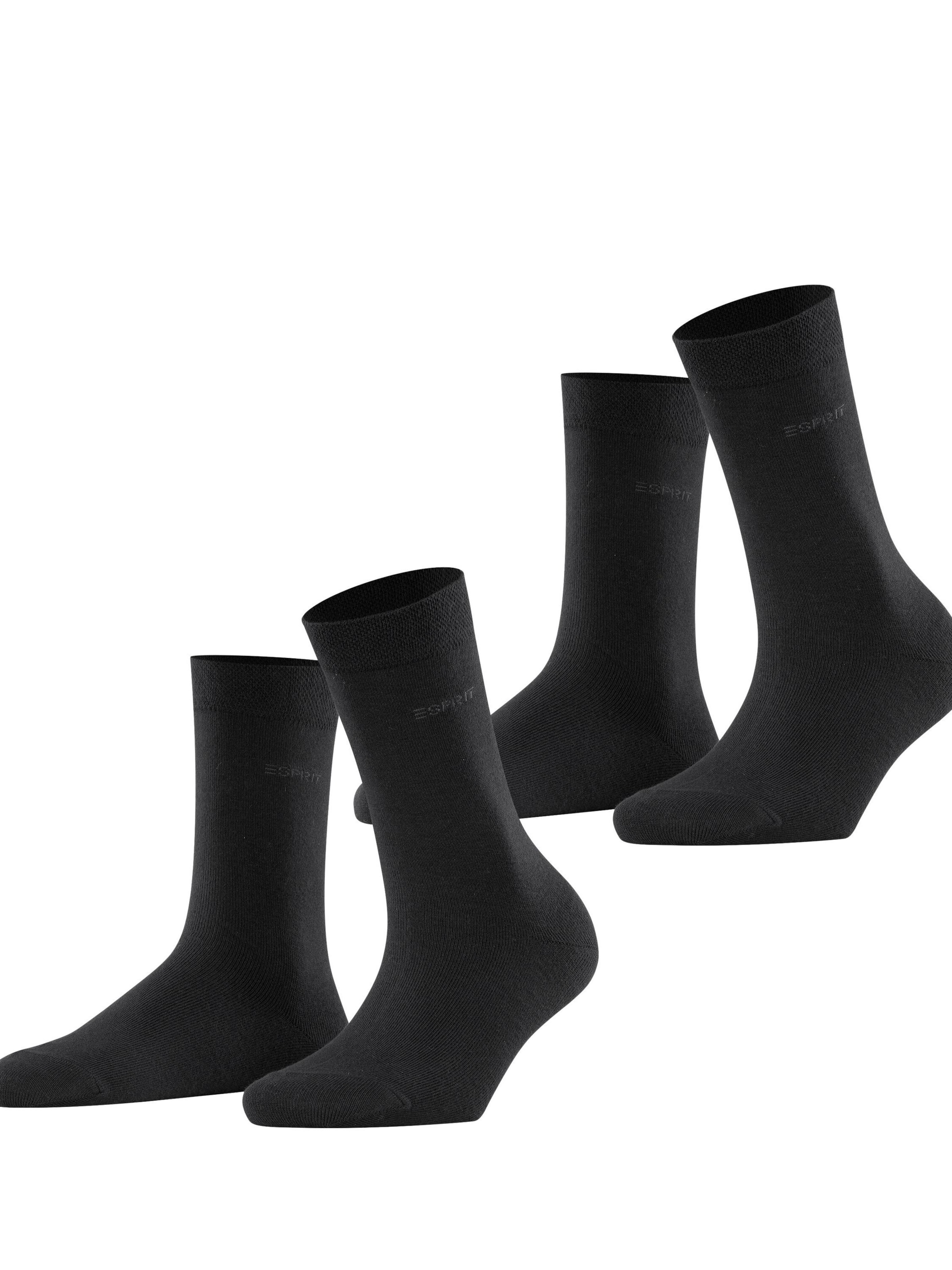 ESPRIT Socken 'Basic Easy 2-Pack'‌‌‌ in Schwarz: Vorderseite
