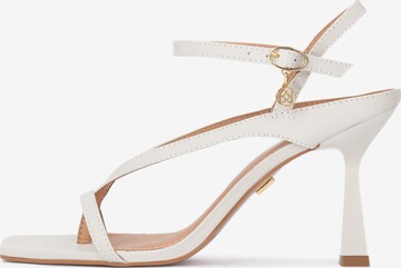 Kazar Strap Sandals in White: front