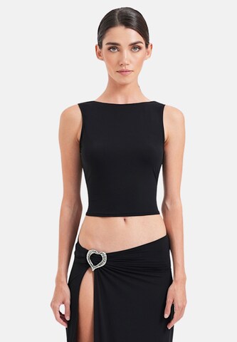 OW Collection Top 'Eris' in Schwarz: Vorderseite