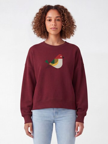 Sweat-shirt 'Vogel' Watapparel en rouge : devant