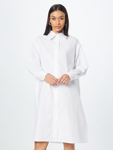 Gina Tricot Shirt Dress 'Leaf' in White: front