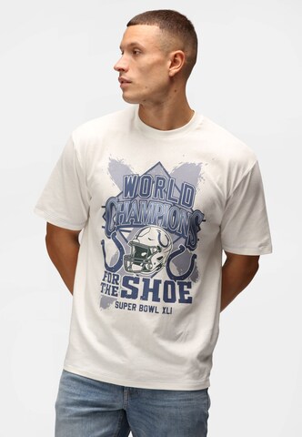 Recovered T-Shirt 'NFL Colts World Champs' in Beige: Vorderseite