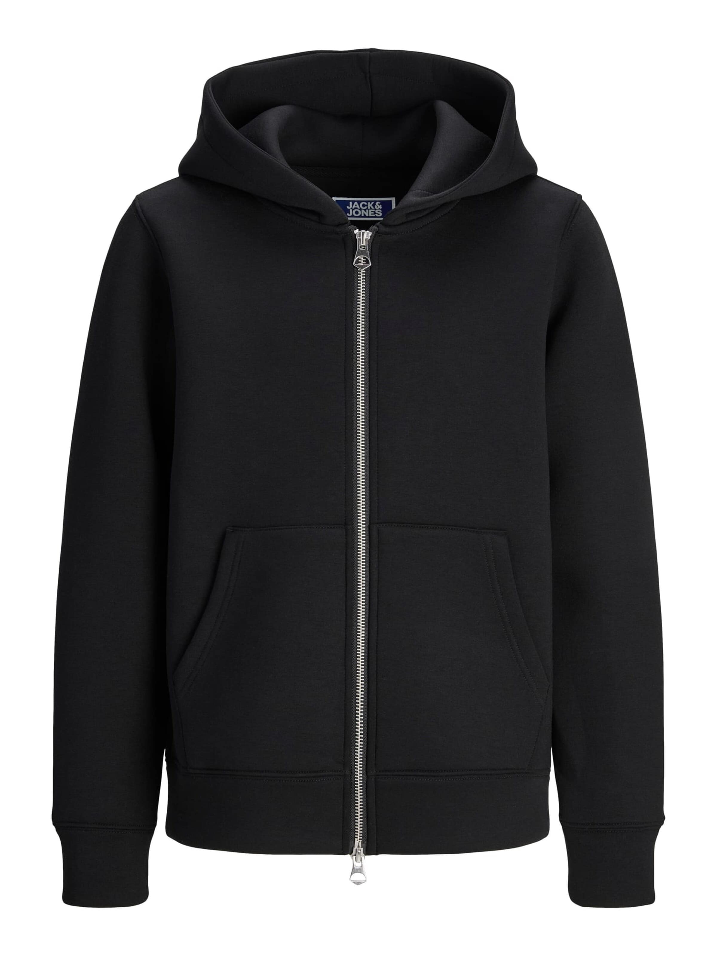 Jack & Jones Junior Ζακέτα φούτερ 'JCOLegacy' σε μαύρο: μπροστά