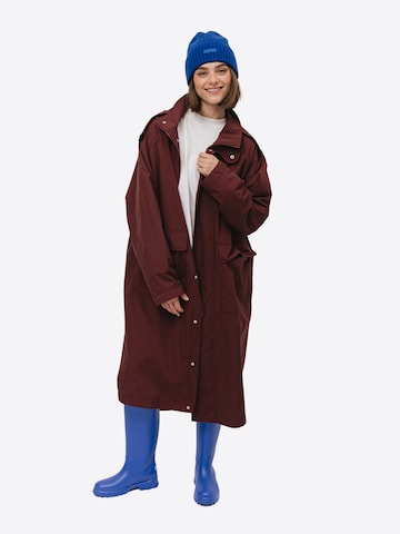 Kubota Overgangsparka 'Kubota Women's Oversized Rainjacket Waterproof Parka' i rød