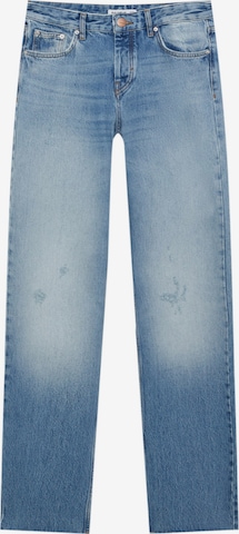 Pull&Bear Wide leg Jeans in Blauw: voorkant