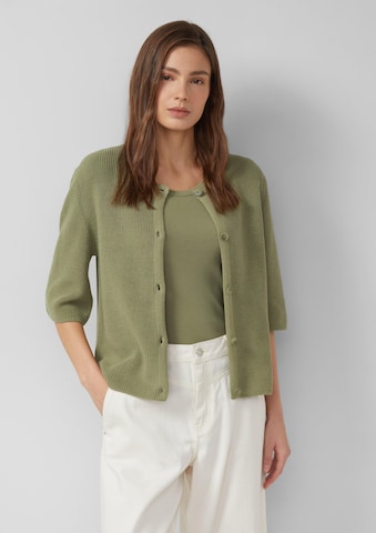 s.Oliver Red Label Plus Gebreid vest in Groen: voorkant