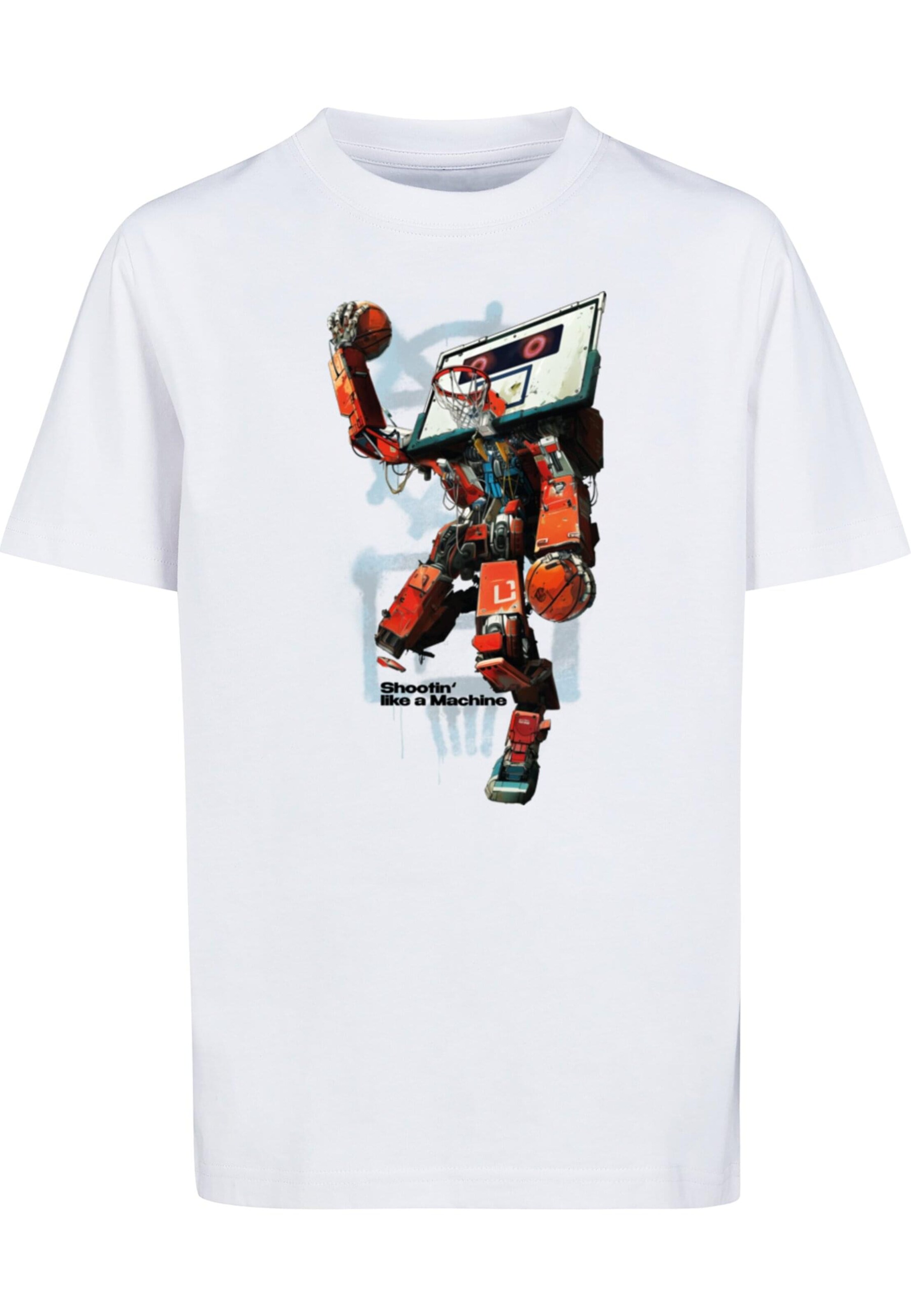 Mister Tee Shirt 'Ballin Robot' in White: front