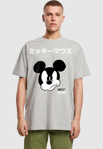 Merchcode T-Shirt 'Mickey Mouse Japanese' in Grau: Vorderseite