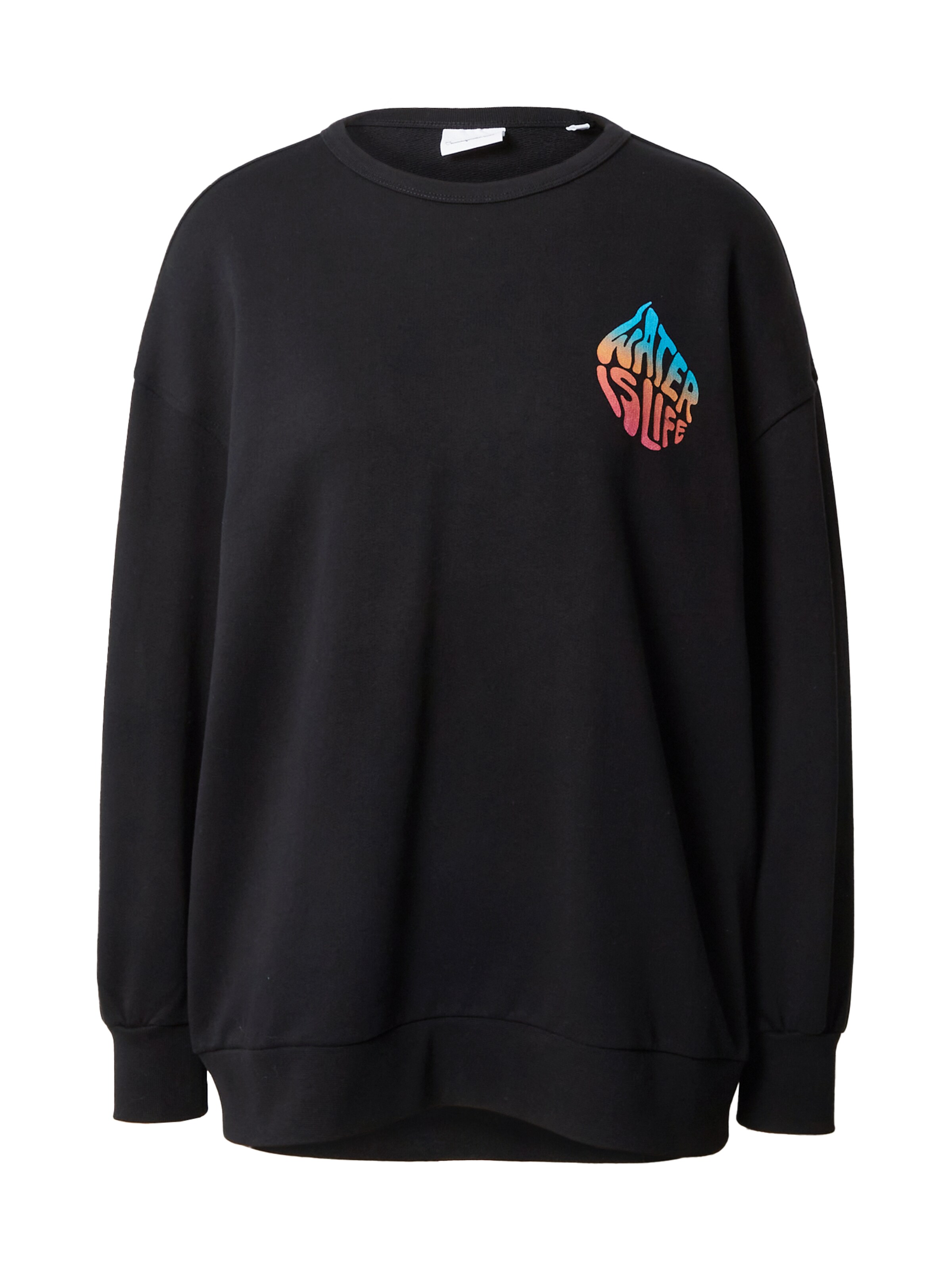 KnowledgeCotton Apparel Sweatshirt 'WATERAID' in Schwarz: Vorderseite
