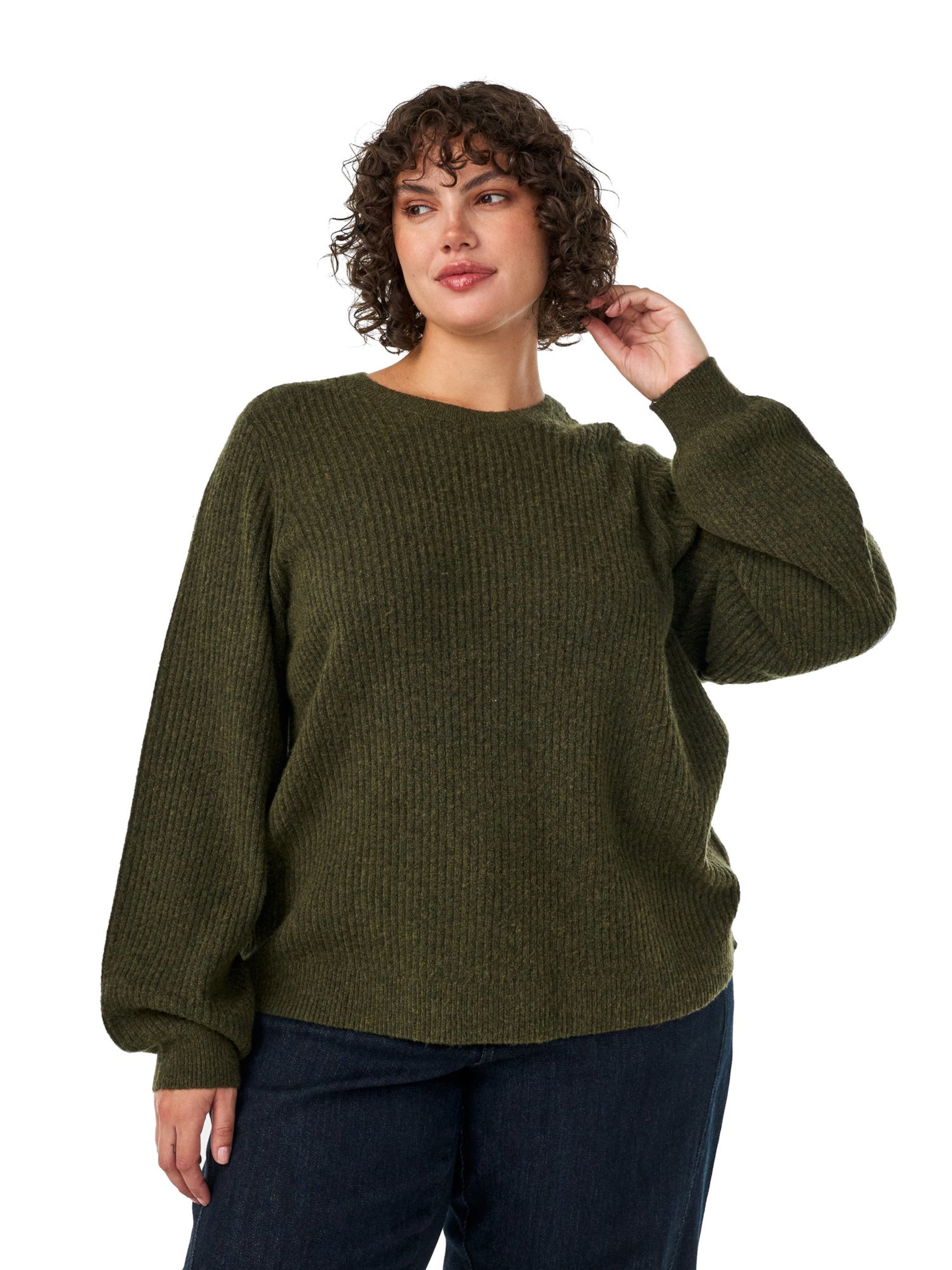 Zizzi Pullover 'CAVISTA ' in Grün: Vorderseite