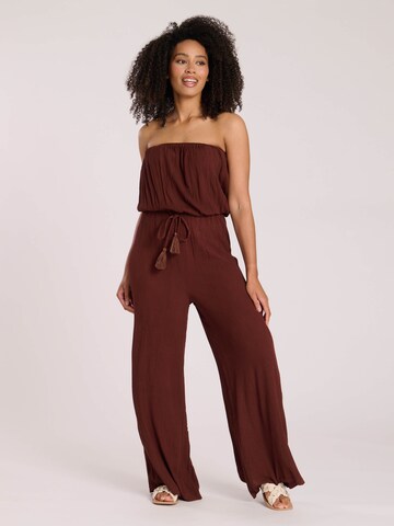 South Beach Jumpsuit in Bruin: voorkant