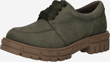 CAPRICE Šněrovací boty – zelená: přední strana