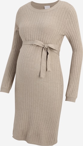 Robe 'MLRita' MAMALICIOUS en beige : devant