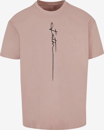 Merchcode T-Shirt 'Faith' in Pink: Vorderseite