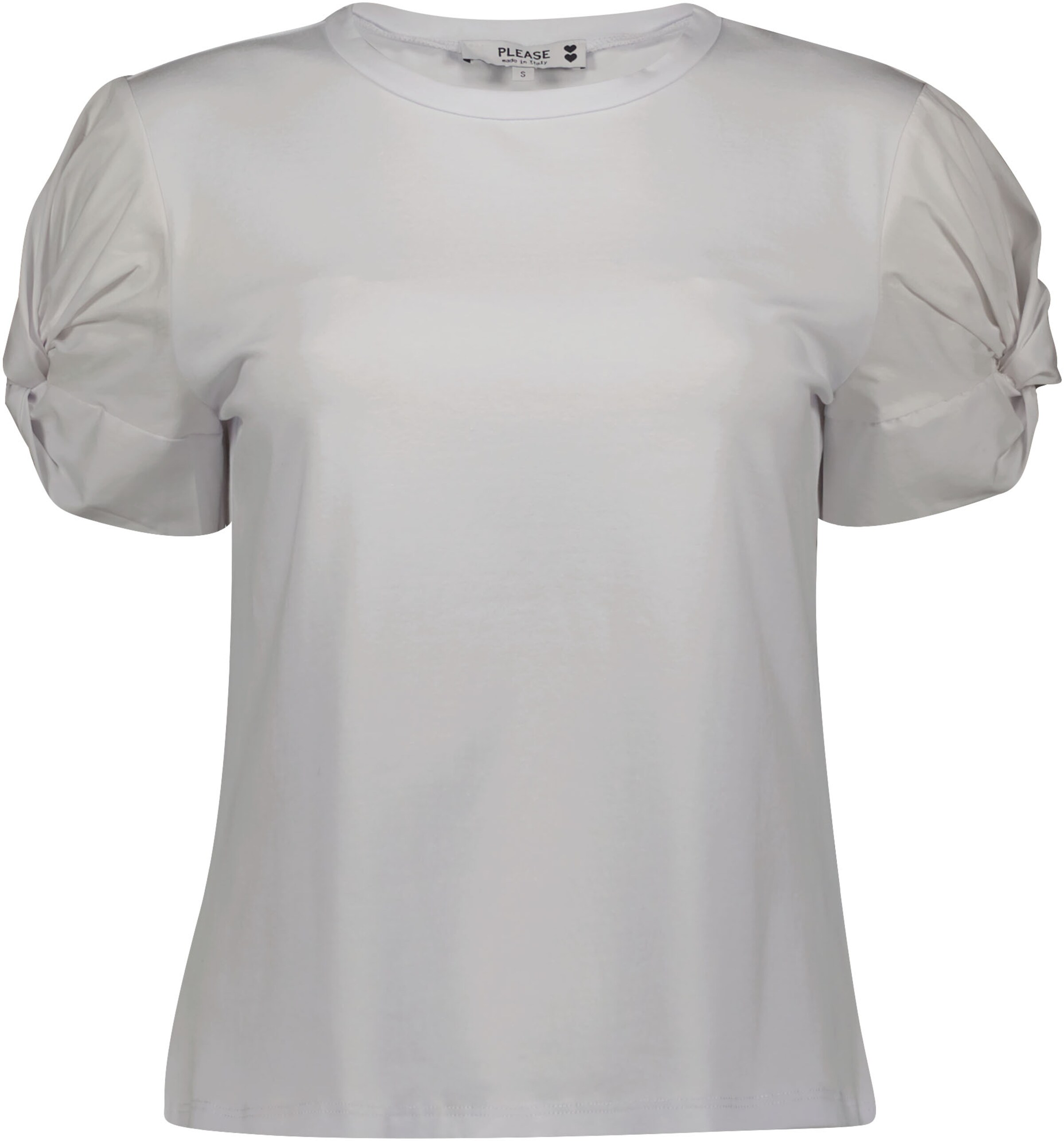 PLEASE Shirt in Grau: Vorderseite